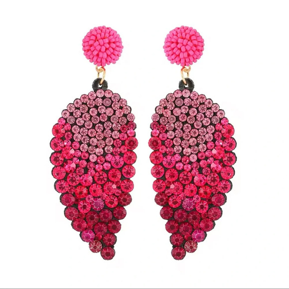 Pink Angel Wings Crystal Earrings - Picture 3 of 4